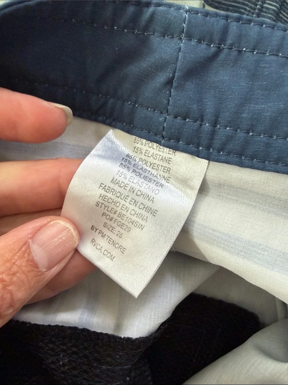 RVCA Navy and Cream Striped Boy’s Hybrid Shorts